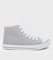 New Look Grey Canvas High Top Trainers